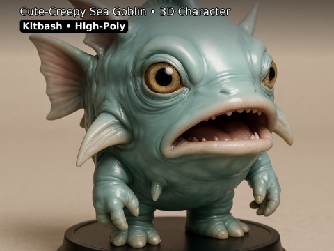 シー ゴブリン モンスター 10 ハイポリ キットバッシュ クリーチャー パック 3Dプリントモデル