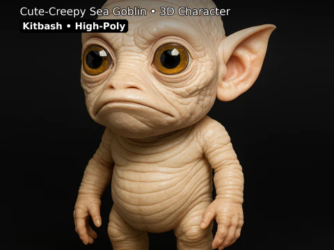Sea Goblin Monsters 10 High-Poly Kitbash Creature Pack 3D Print Model