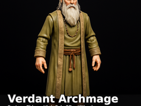 Elderfolk Fantasy Collection 4 Varianten High-Poly Kitbash-Zeichensatz 3D Druckmodell