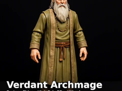 Elderfolk Fantasy Collection 4 varianti Set di caratteri High-Poly Kitbash Modello di stampa 3D