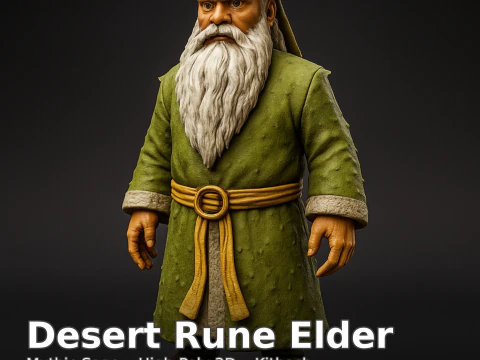 Elderfolk Fantasy Collection 4 varianti Set di caratteri High-Poly Kitbash Modello di stampa 3D