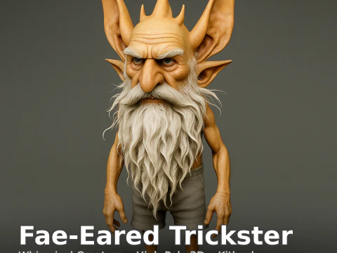 Elderfolk Fantasy Collection 4 varianti Set di caratteri High-Poly Kitbash Modello di stampa 3D