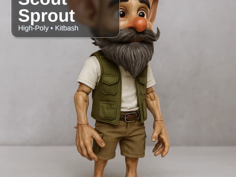 Forest Folk Collection 10 High-Poly Kitbash Characters AI-Assisted 3D Print Model