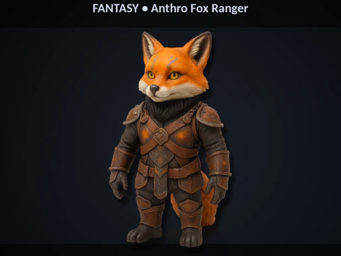 Vulpine Heroes Bundle 10 Stylized Fantasy Sci-Fi Characters Kitbash High-Poly 3D Print Model