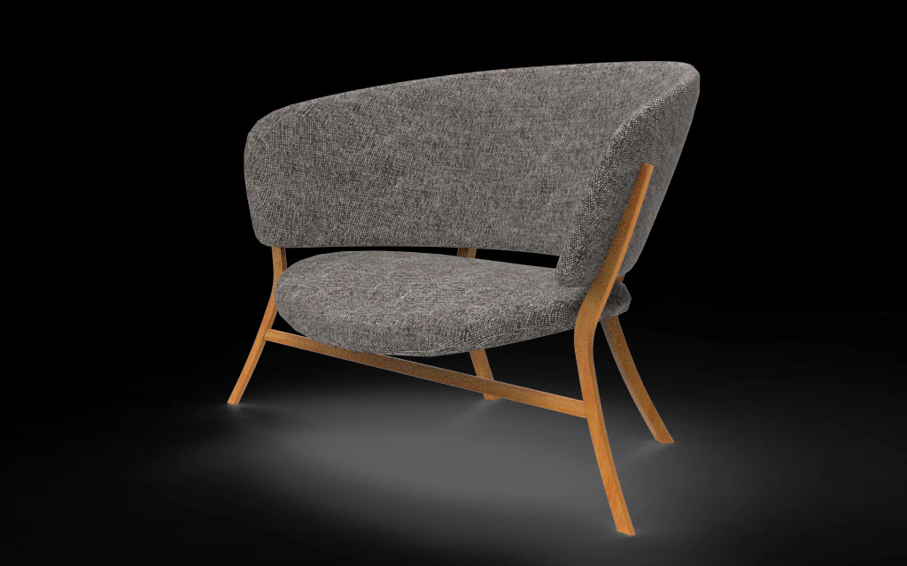 Roundish sofa chair 3D Model .c4d .max .obj .3ds .fbx .stl .blend 
