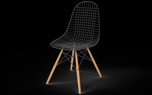 Vitra Wire chair DKW 3D Модель .c4d .max .obj .3ds .fbx .stl .blend 