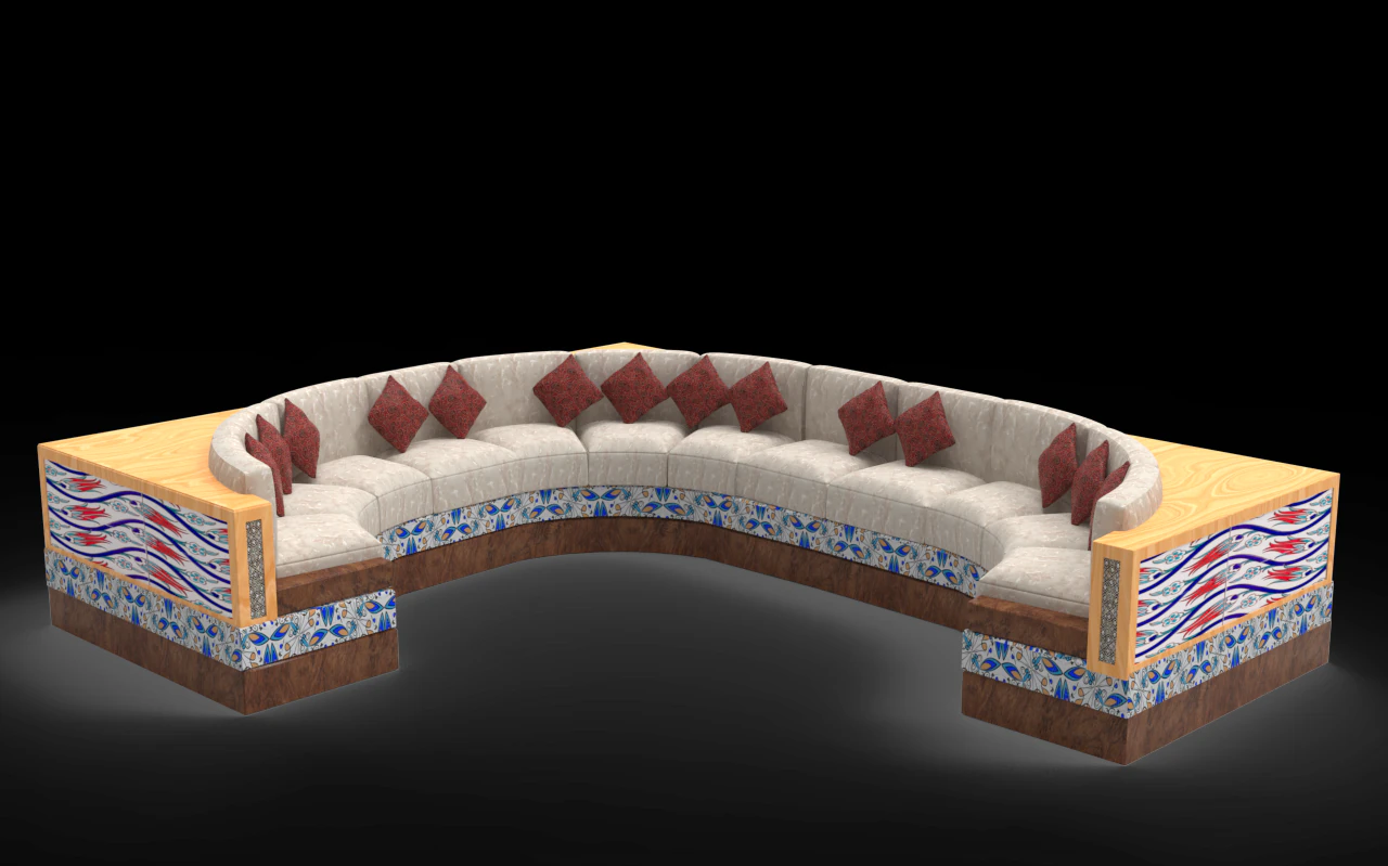 Islamic style sofa 3D Model .c4d .max .obj .3ds .fbx .stl .blend 