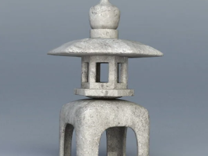 Japanese Stone Garden Lantern 3D मॉडल