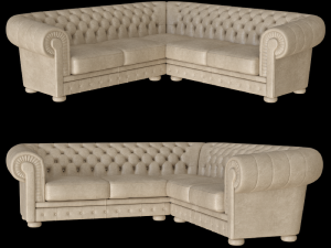 Retro style European sofa French sofa Multi-person sofa 3D Model