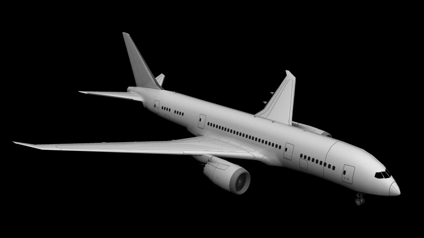 Boeing 787 3D Model .c4d .max .obj .3ds .fbx .stl .blend 