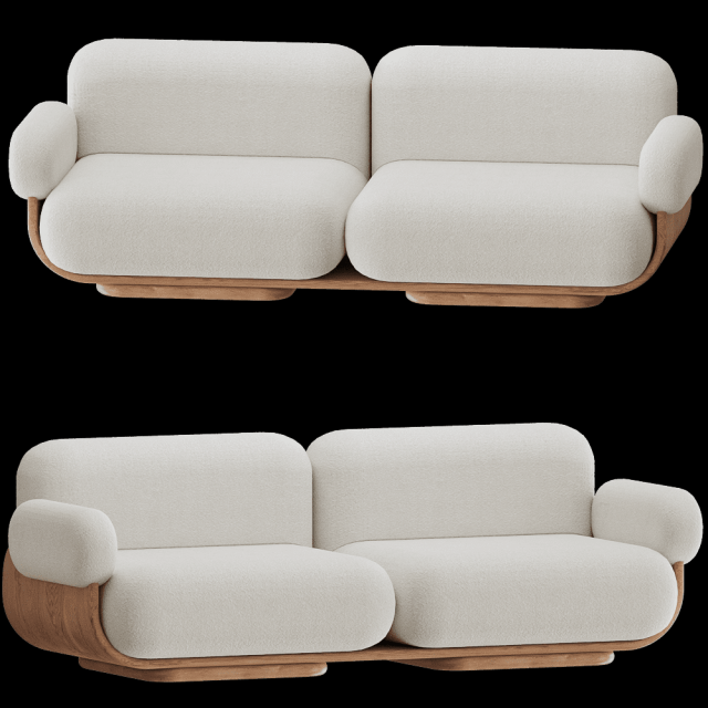 Cannoli sofa 3D Модель .c4d .max .obj .3ds .fbx .stl .blend 