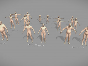 Base Meshes Character - Pack Lowpoly 3Dモデル