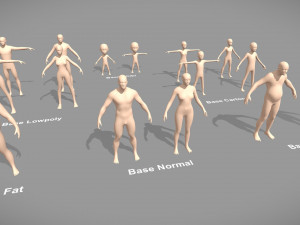 Base Meshes Character - Pack Lowpoly 3Dモデル