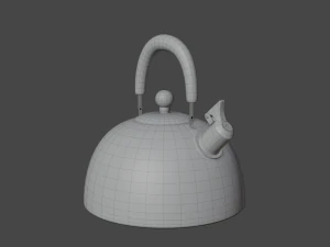 Modern metal teapot 3D Model
