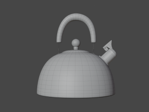 Modern metal teapot 3D 模型