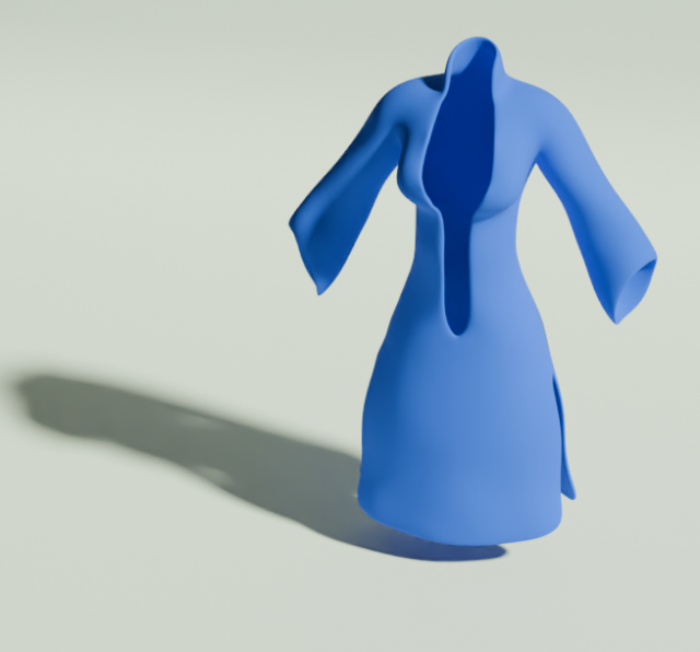 Dress caftan high poly STL FBX 3D Model .c4d .max .obj .3ds .fbx .stl .blend 
