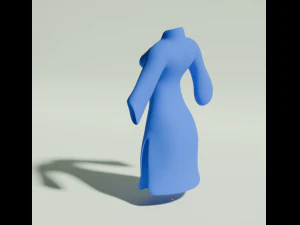 드레스 카프탄 하이 폴리 STL FBX 3D 모델