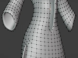 드레스 카프탄 하이 폴리 STL FBX 3D 모델