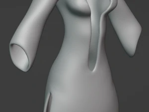 드레스 카프탄 하이 폴리 STL FBX 3D 모델