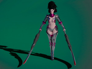 Demon Huntress Girl 3d PRINT MODEL HIGH POLY STLB OBJ BLEND FBX 3D Baskı Modeli