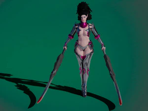 Demon Huntress Girl 3d PRINT MODEL HIGH POLY STLB OBJ BLEND FBX 3D Print Model
