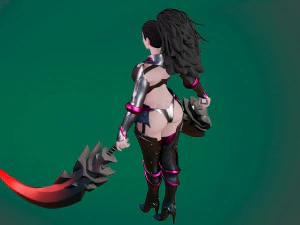 Demon Huntress Girl 3d PRINT MODEL HIGH POLY STLB OBJ BLEND FBX 3D Print Model