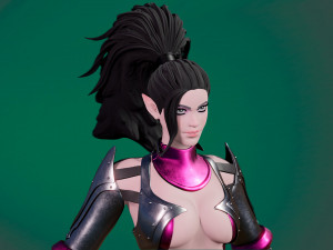 Demon Huntress Girl 3d PRINT MODEL HIGH POLY STLB OBJ BLEND FBX 3D Baskı Modeli