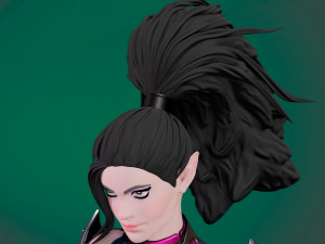 Demon Huntress Girl 3d PRINT MODEL HIGH POLY STLB OBJ BLEND FBX 3D Baskı Modeli