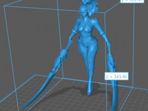 Demon Huntress Girl 3d PRINT MODEL HIGH POLY STLB OBJ BLEND FBX 3D Baskı Modeli
