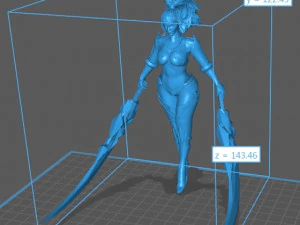 Demon Huntress Girl 3d PRINT MODEL HIGH POLY STLB OBJ BLEND FBX 3D Print Model