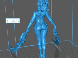 Demon Huntress Girl 3d PRINT MODEL HIGH POLY STLB OBJ BLEND FBX 3D Baskı Modeli