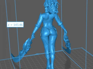 Demon Huntress Girl 3d PRINT MODEL HIGH POLY STLB OBJ BLEND FBX 3D Print Model