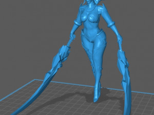 Demon Huntress Girl 3d PRINT MODEL HIGH POLY STLB OBJ BLEND FBX 3D Baskı Modeli