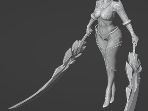 Demon Huntress Girl 3d PRINT MODEL HIGH POLY STLB OBJ BLEND FBX 3D Baskı Modeli