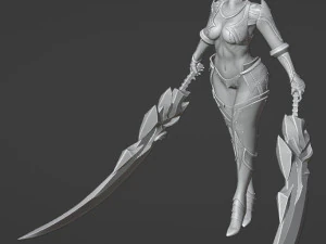 Demon Huntress Girl 3d PRINT MODEL HIGH POLY STLB OBJ BLEND FBX 3D Print Model