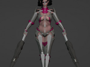 Demon Huntress Girl 3d PRINT MODEL HIGH POLY STLB OBJ BLEND FBX 3D Baskı Modeli