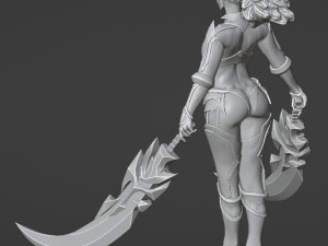 Demon Huntress Girl 3d PRINT MODEL HIGH POLY STLB OBJ BLEND FBX 3D Baskı Modeli