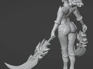Demon Huntress Girl 3d PRINT MODEL HIGH POLY STLB OBJ BLEND FBX 3D Print Model