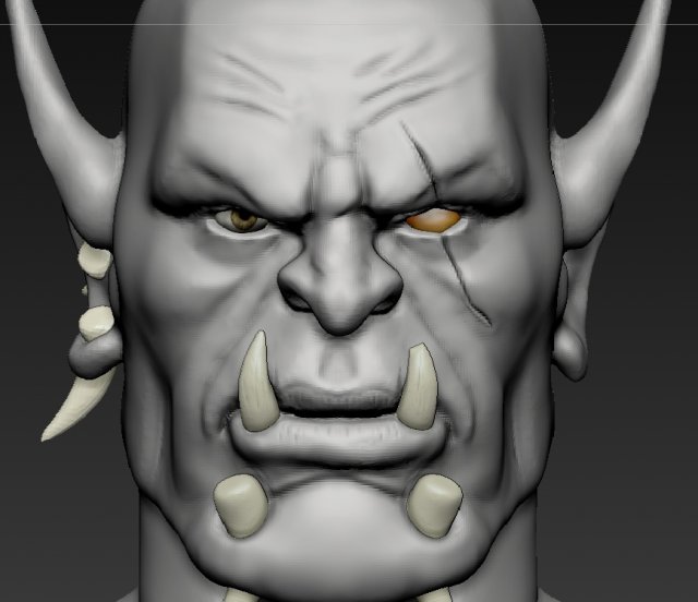 Orc Head High Poly Stl Model 3D .c4d .max .obj .3ds .fbx .stl .blend 