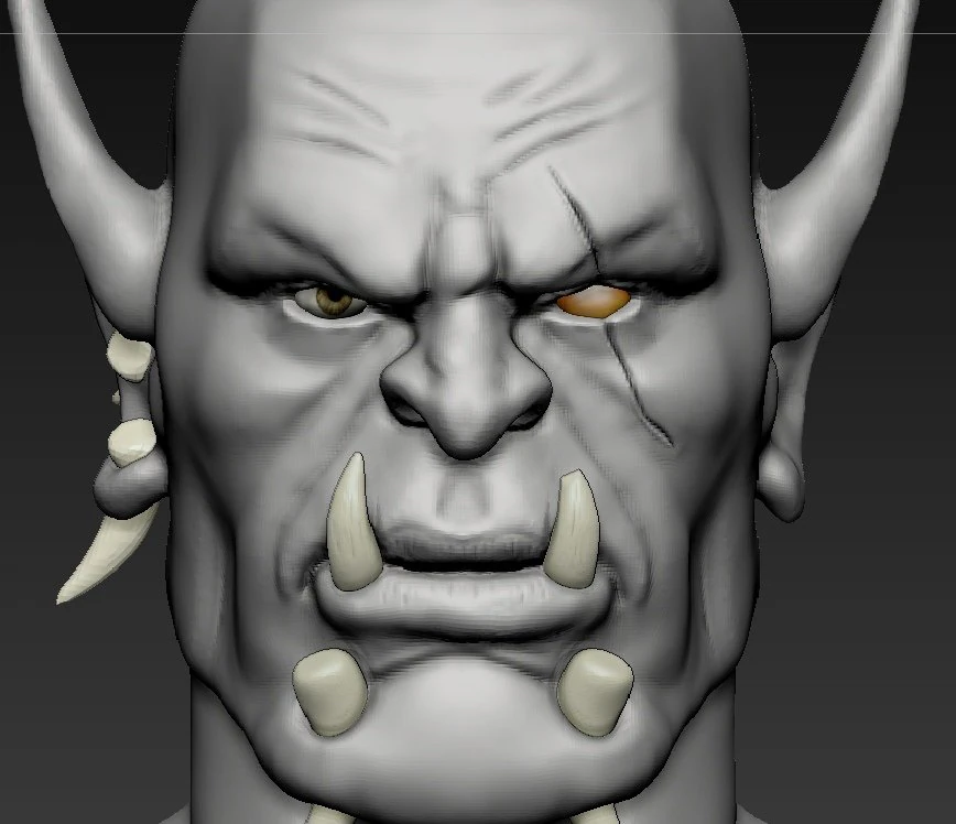 Orc Head High Poly Stl 3D Model .c4d .max .obj .3ds .fbx .stl .blend 