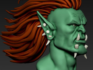 Orc Head High Poly Stl Model 3D