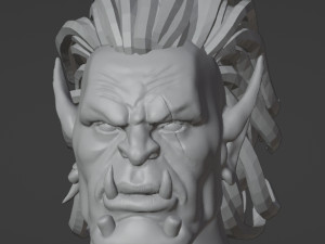 Orc Head High Poly Stl Model 3D