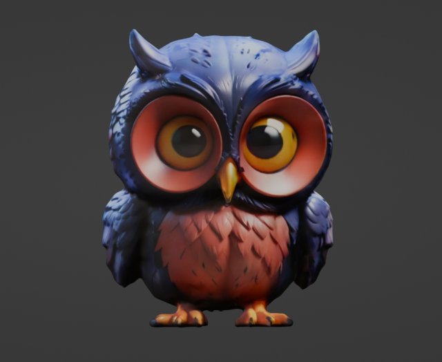 Owl Blend 3D Model .c4d .max .obj .3ds .fbx .stl .blend 