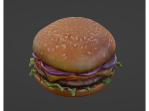 Hamburger photorealistic high quality photo textures 3D 모델
