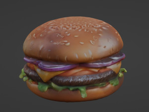 Hamburger photorealistic high quality photo textures 3D 모델