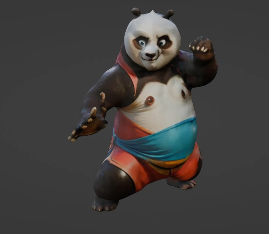 Kung Fu Panda Blend 3D Model .c4d .max .obj .3ds .fbx .stl .blend 