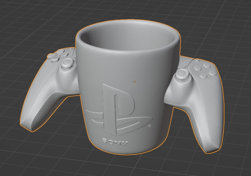 GAMEPAD DUALSENSE SONY PLAYSTATION 5 CUP 3D 프린트 모델 .c4d .max .obj .3ds .fbx .stl .blend