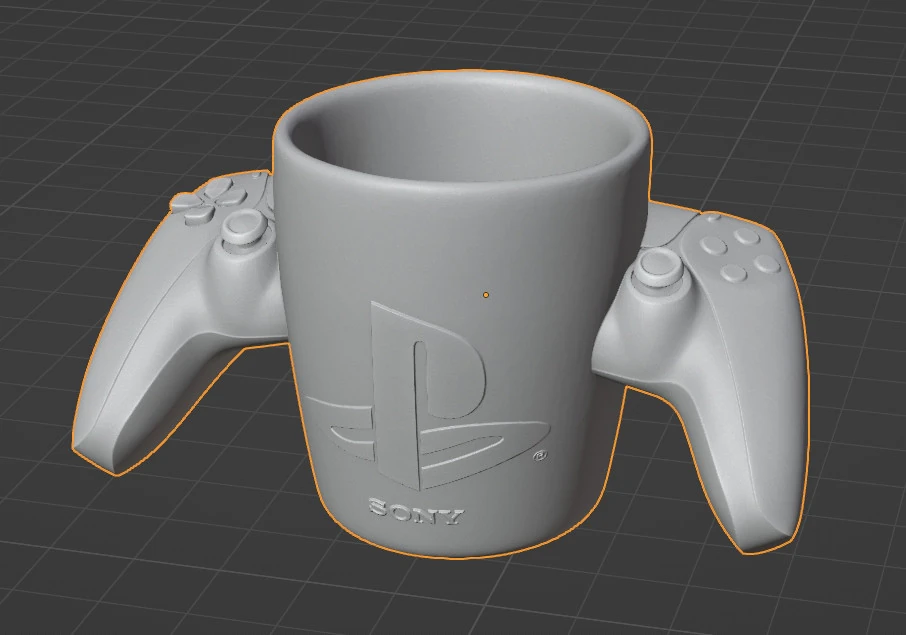 GAMEPAD DUALSENSE SONY PLAYSTATION 5 CUP 3D Print Model .c4d .max .obj .3ds .fbx .stl .blend 