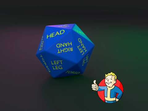 DICE D20 FALLOUT 3D Print Model