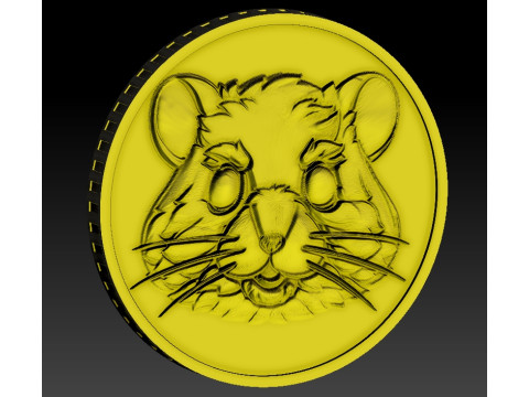 Hamster Kombat Coin 3D Принт Модель